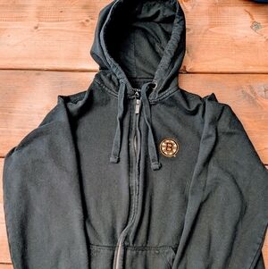 Antigua Black Full-Zip Hoodie with Gold Logo